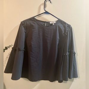 Marled by Reunited 3/4 length bell sleeves blouse navy blue